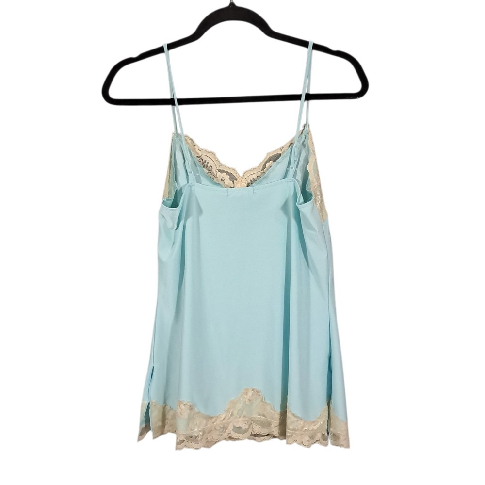 Vintage Y2K  Blue Heaven Cami Tank Top Blue Mesh Lace Fairy Grunge Medium Opaque - Picture 3 of 12